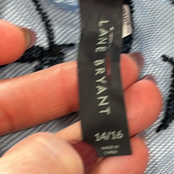 Lane Bryant Blue black Floral Embroidered MESH DUSTER JACKET Open Front Robe 18 - Picture 12 of 16